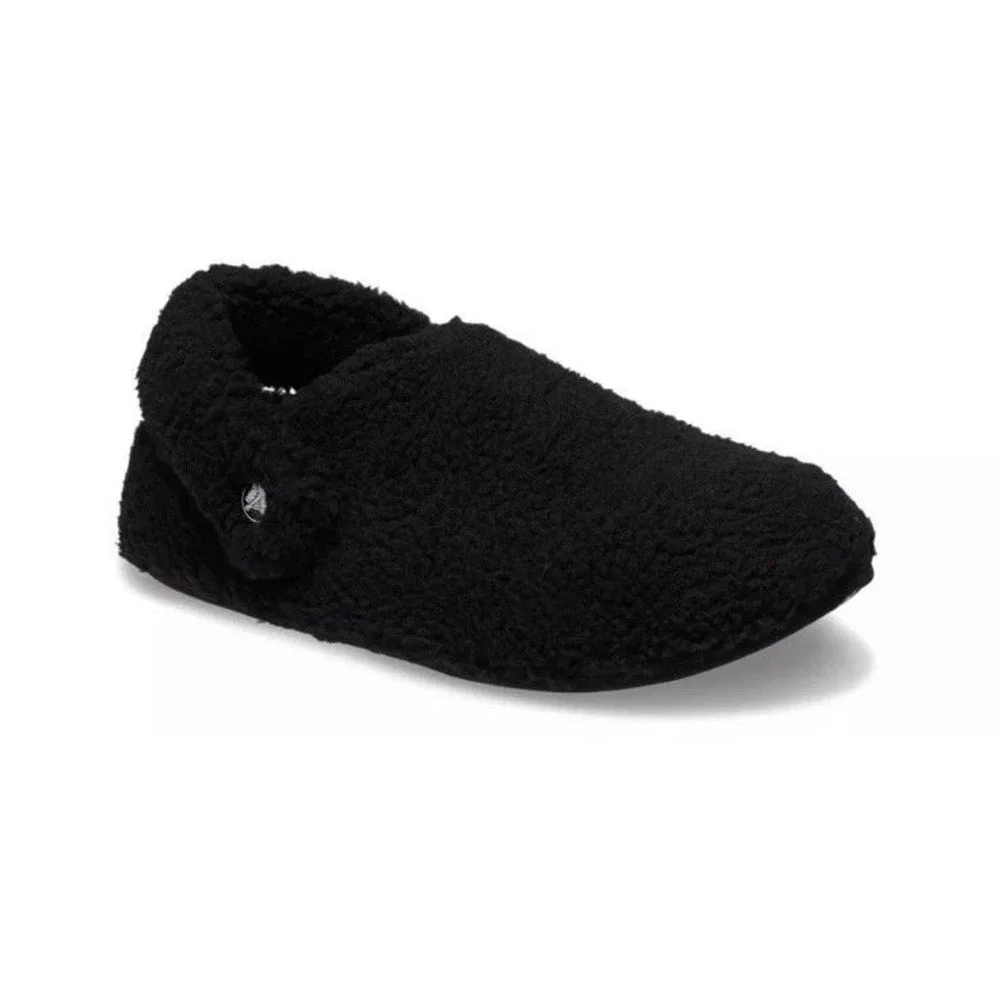 Crocs Classic Cozzzy Slipper K Black Faux Fur Lined Kids Size J6 210856-001
